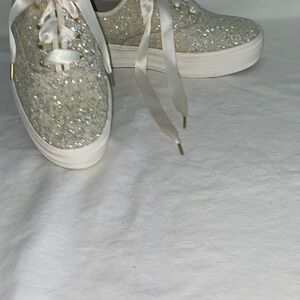 Kate Spade/Keds white Glitter Sneakers